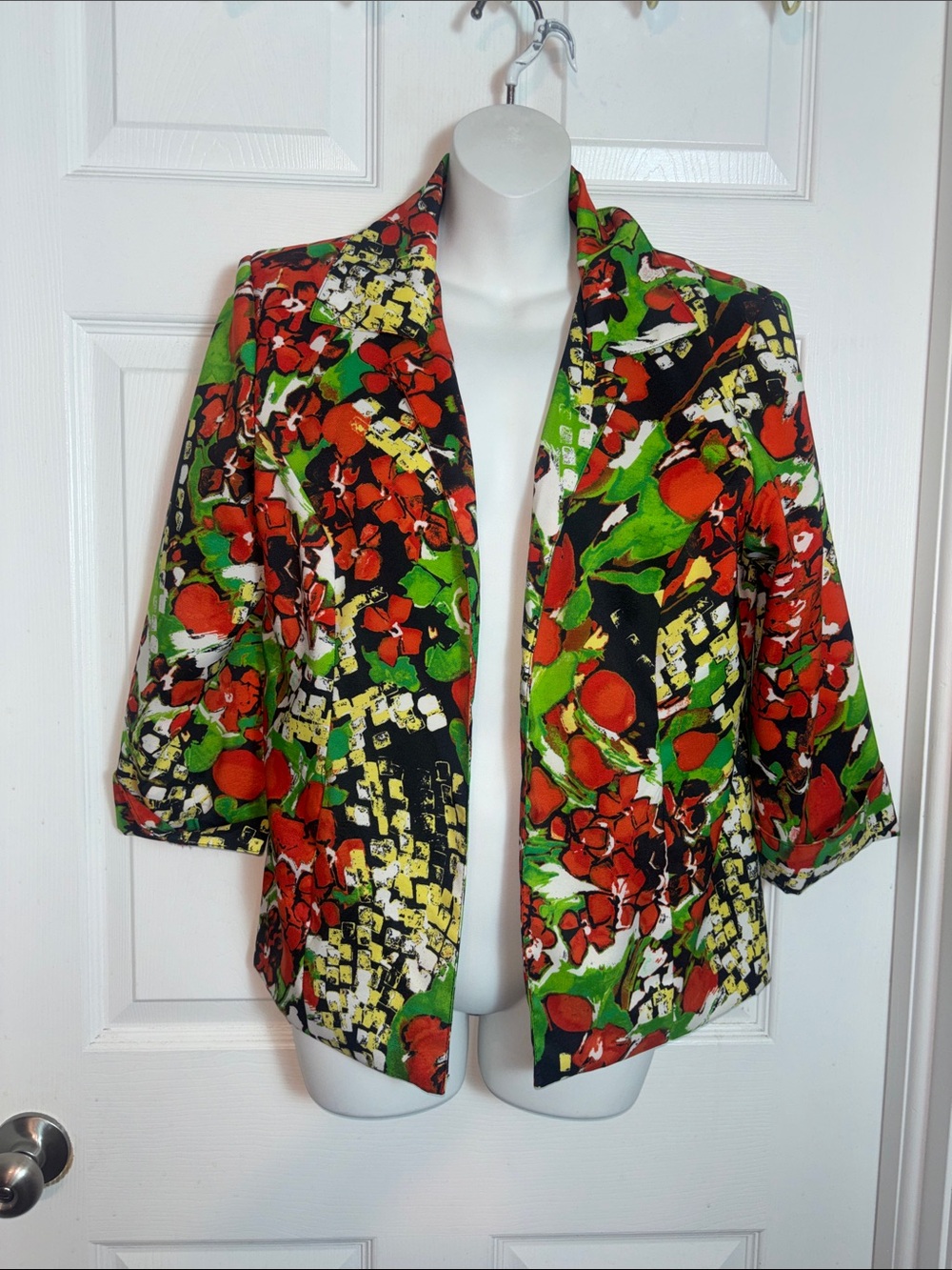 Lavender N Honey Open Front Floral Blazer Jacket Sized Medium
